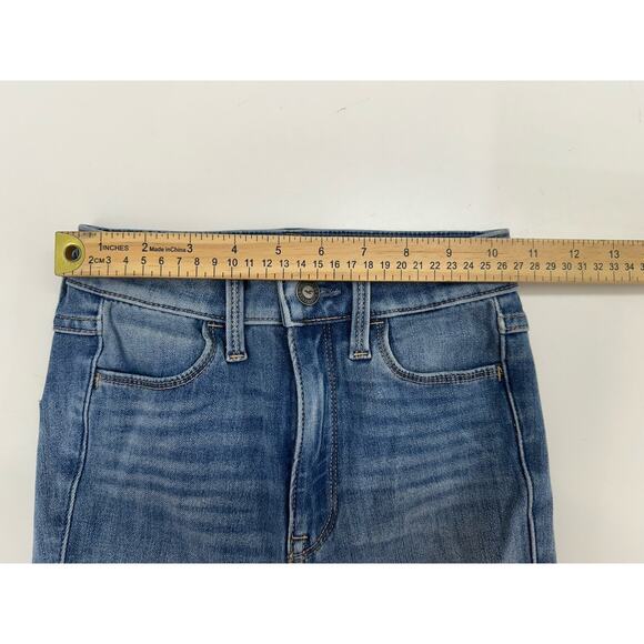 Hollister Women Jeans Size 00 Reg Ultra HighRise Extreme Skinny Distressed Denim - Picture 7 of 11